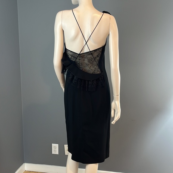 NWT Adam Lippes Black Lace Asymmetrical dress Sz 6 - Picture 9 of 16
